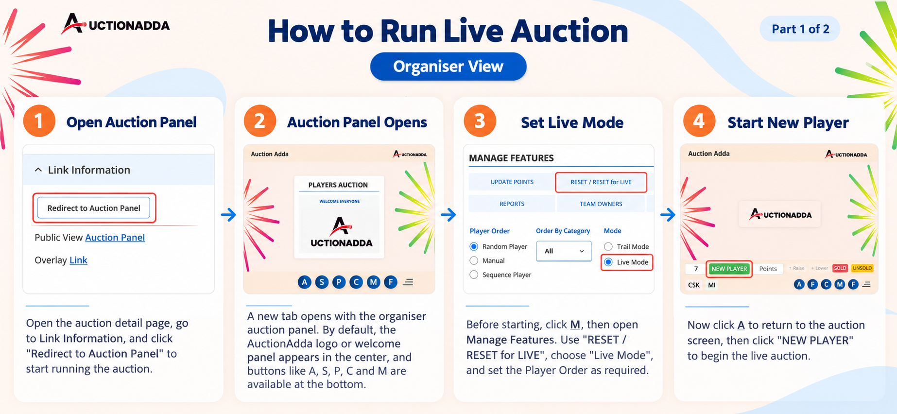 Organiser View Setup