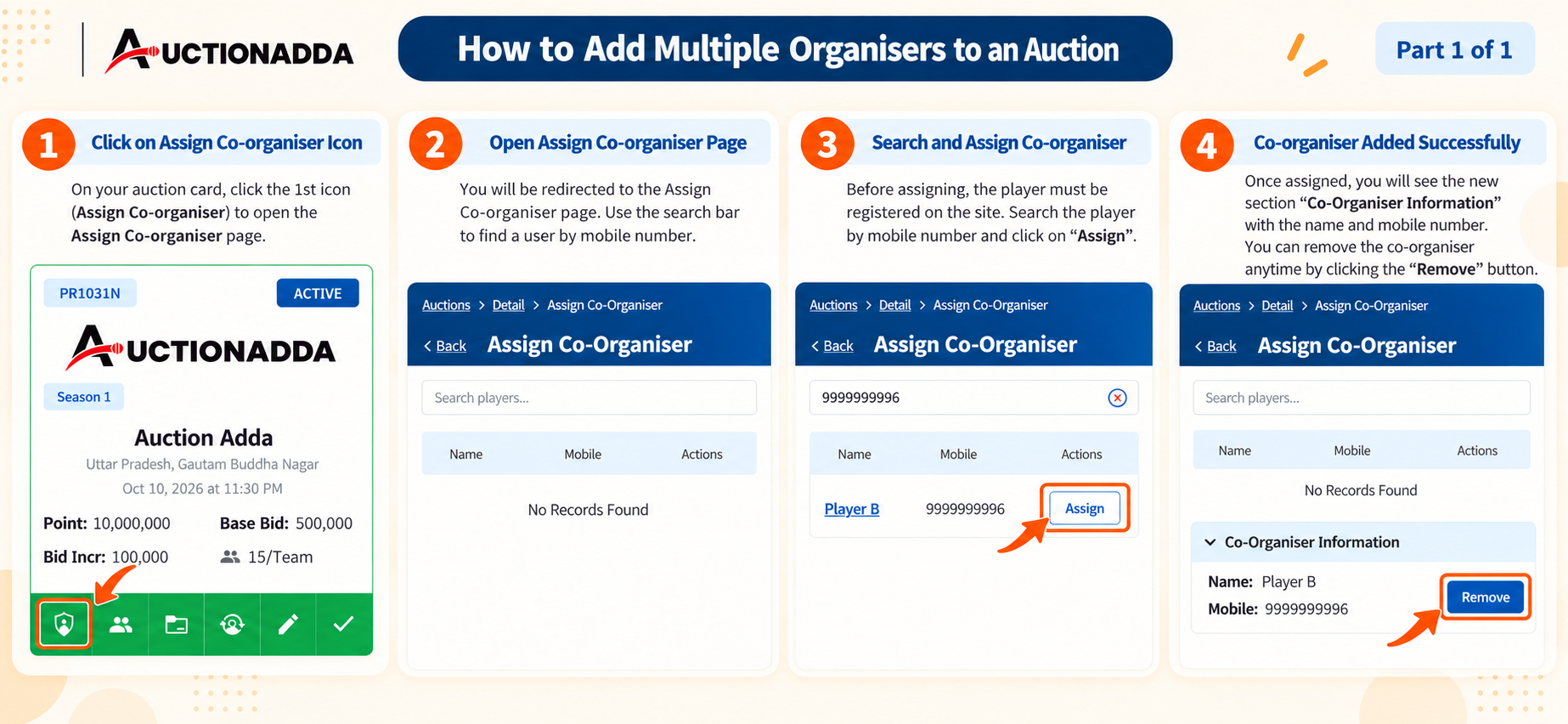 Assign Co-organiser