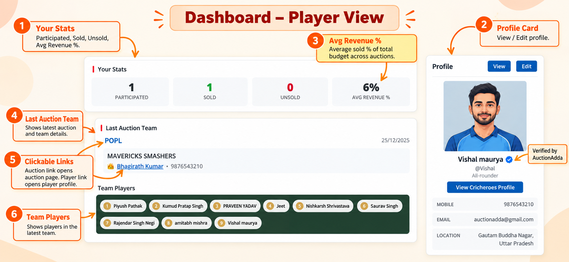 Dashboard Player View