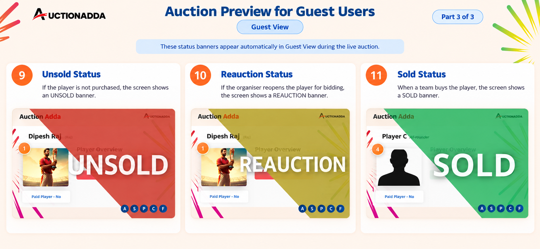 Guest View Status Banners