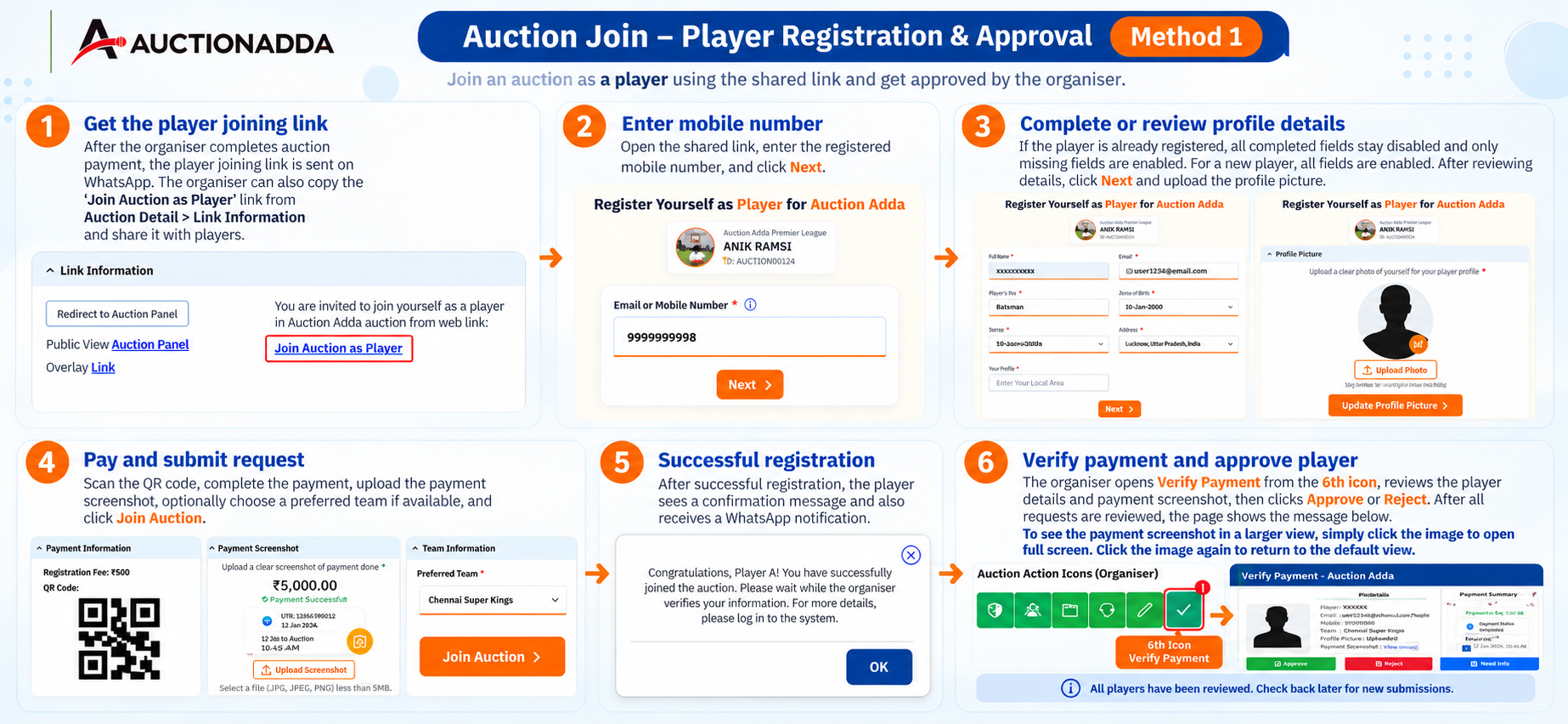 Player Registration and Approval