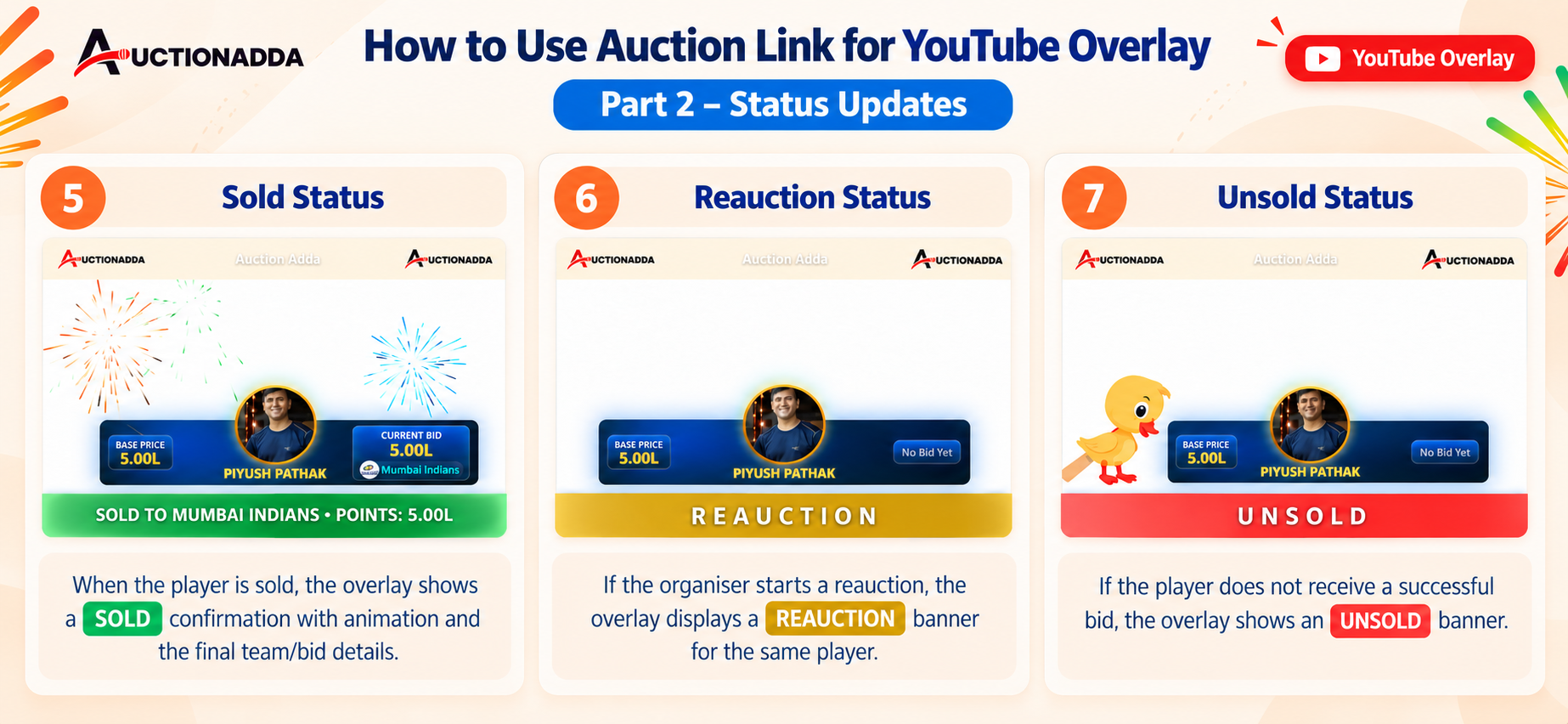 YouTube Overlay Status Updates